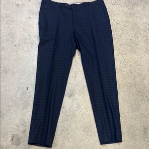 Canali Dark Blue Patterned Dress Pants